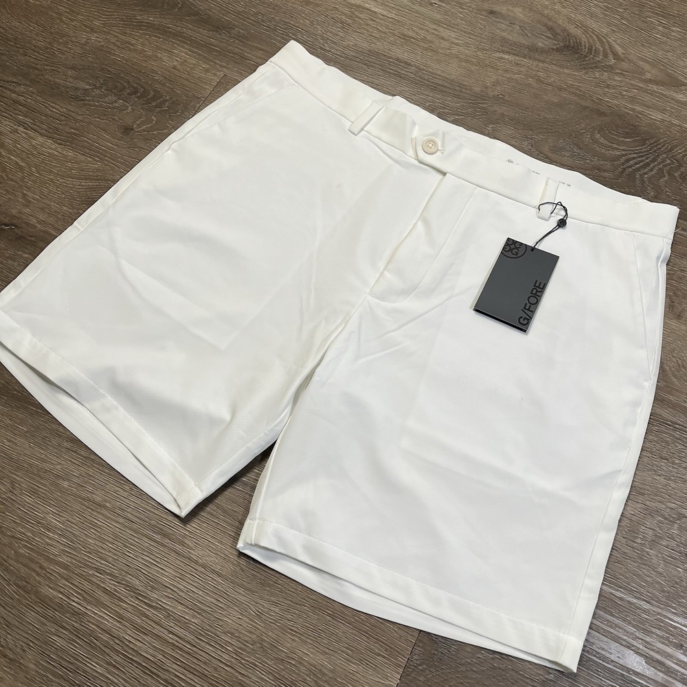 G/Fore Mens Size 38 Golf Shorts Snow White Maverick Hybrid 8" Inseam Summer READ